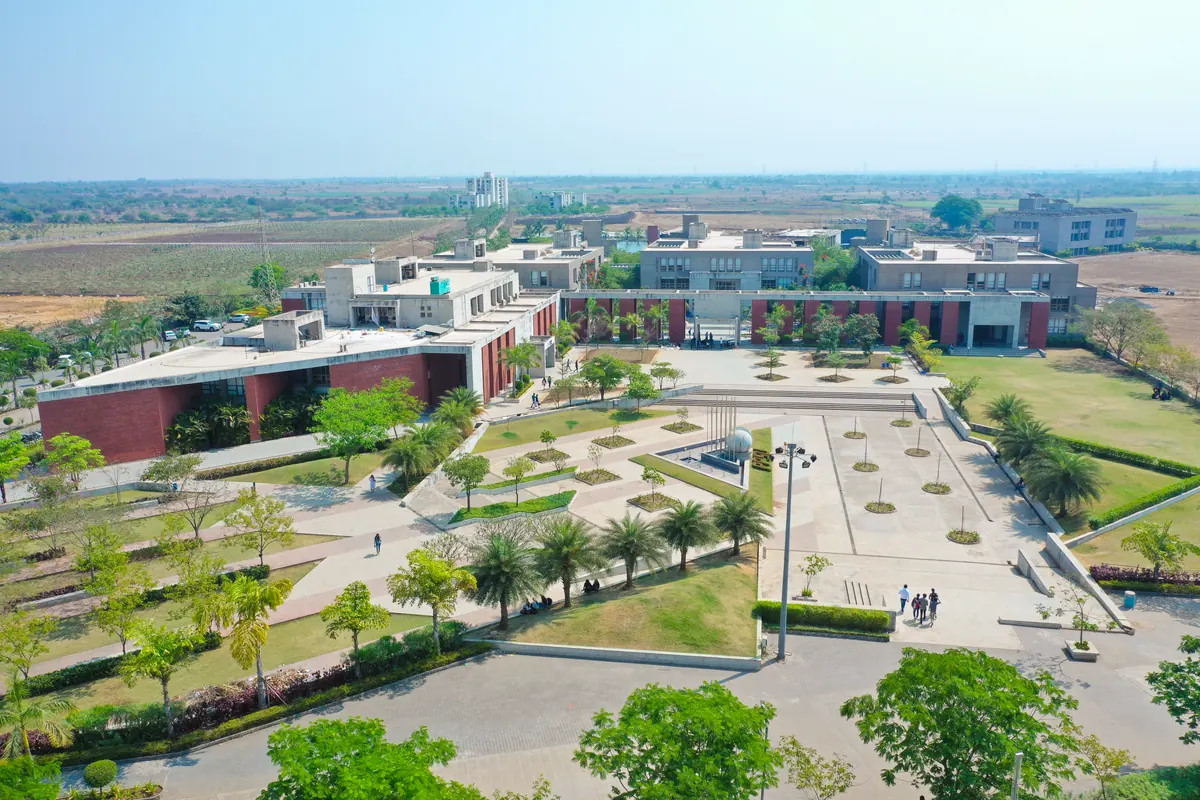 Aerial view of the P P Savani University campus