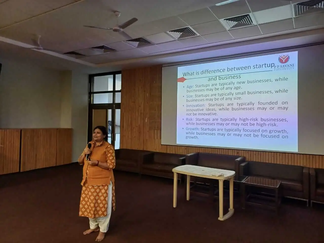 Innovation and Startup Workshop for Hostel Students during evening time