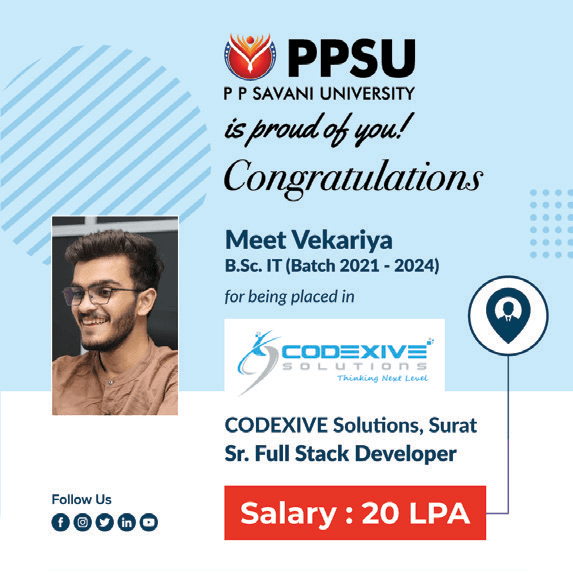 PPSU student placement achievement card