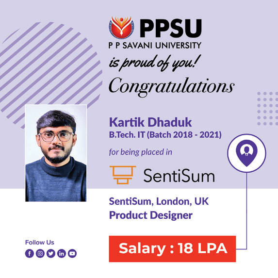PPSU student placement achievement card