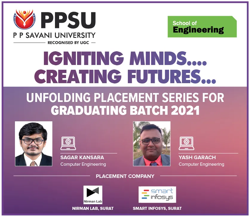 PP Savani University placement record 103