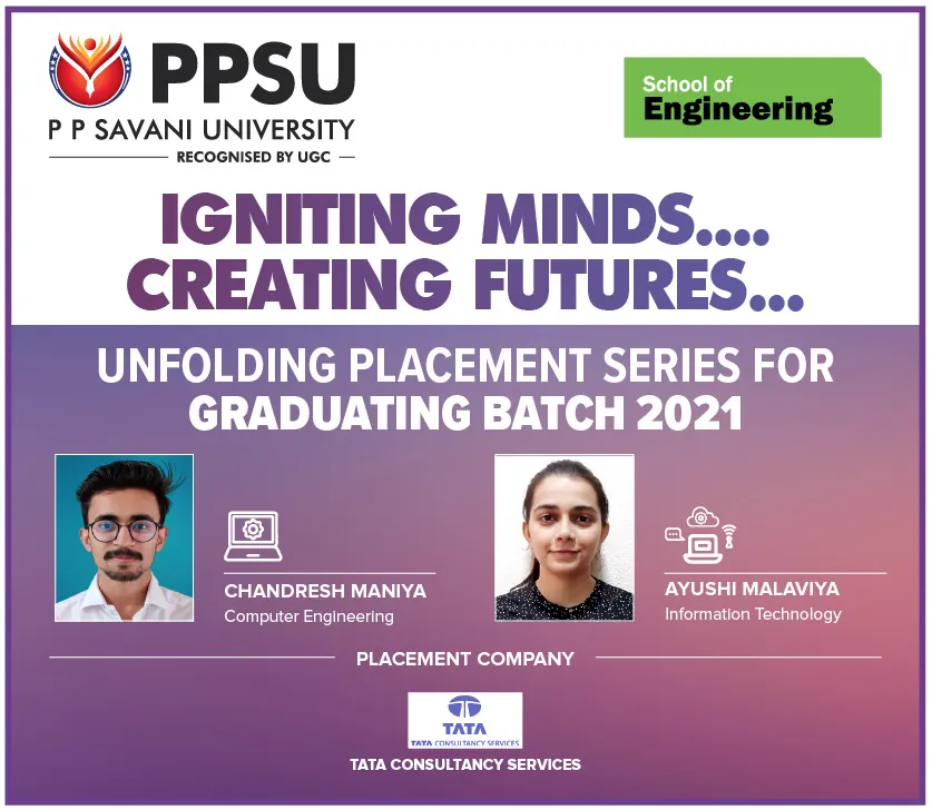 PP Savani University placement record 105