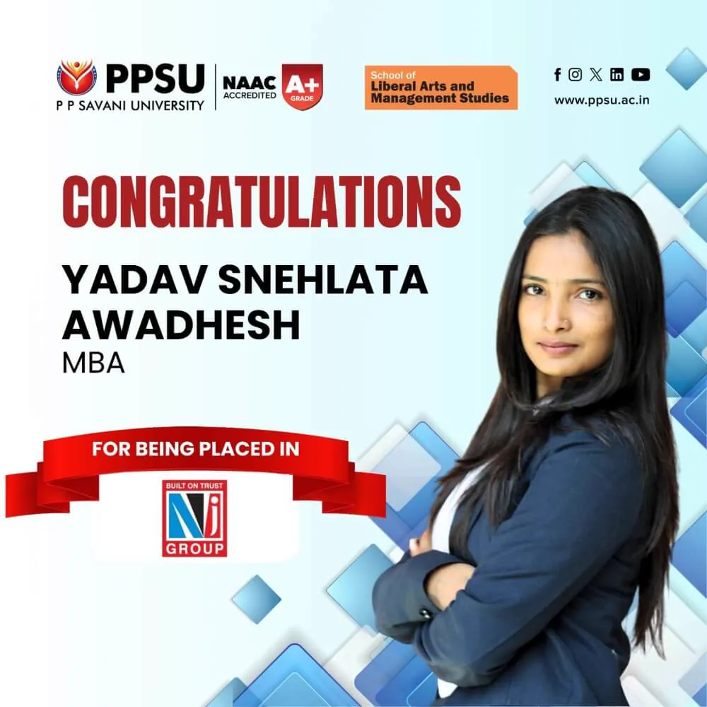 PP Savani University placement record 3