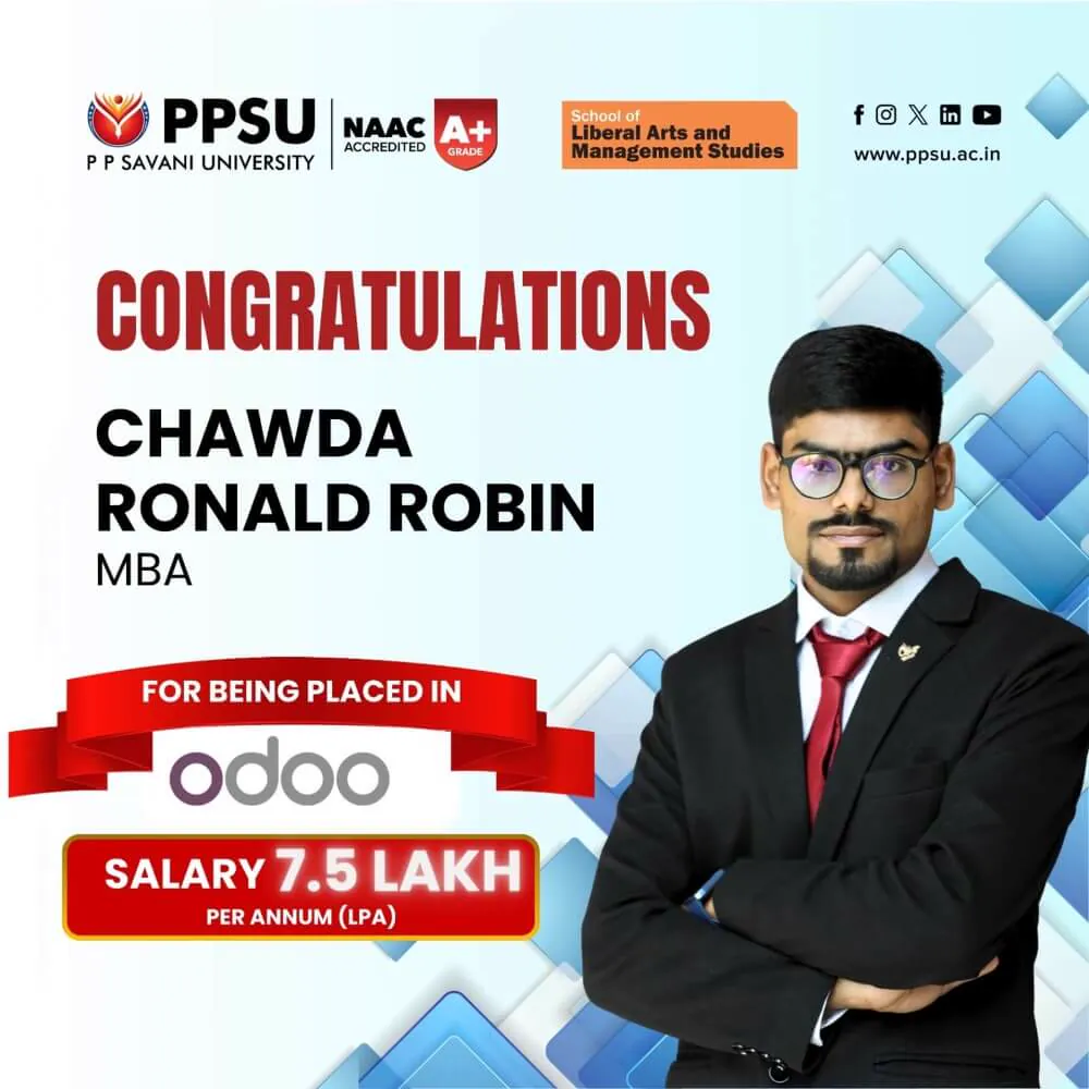 PP Savani University placement record 13