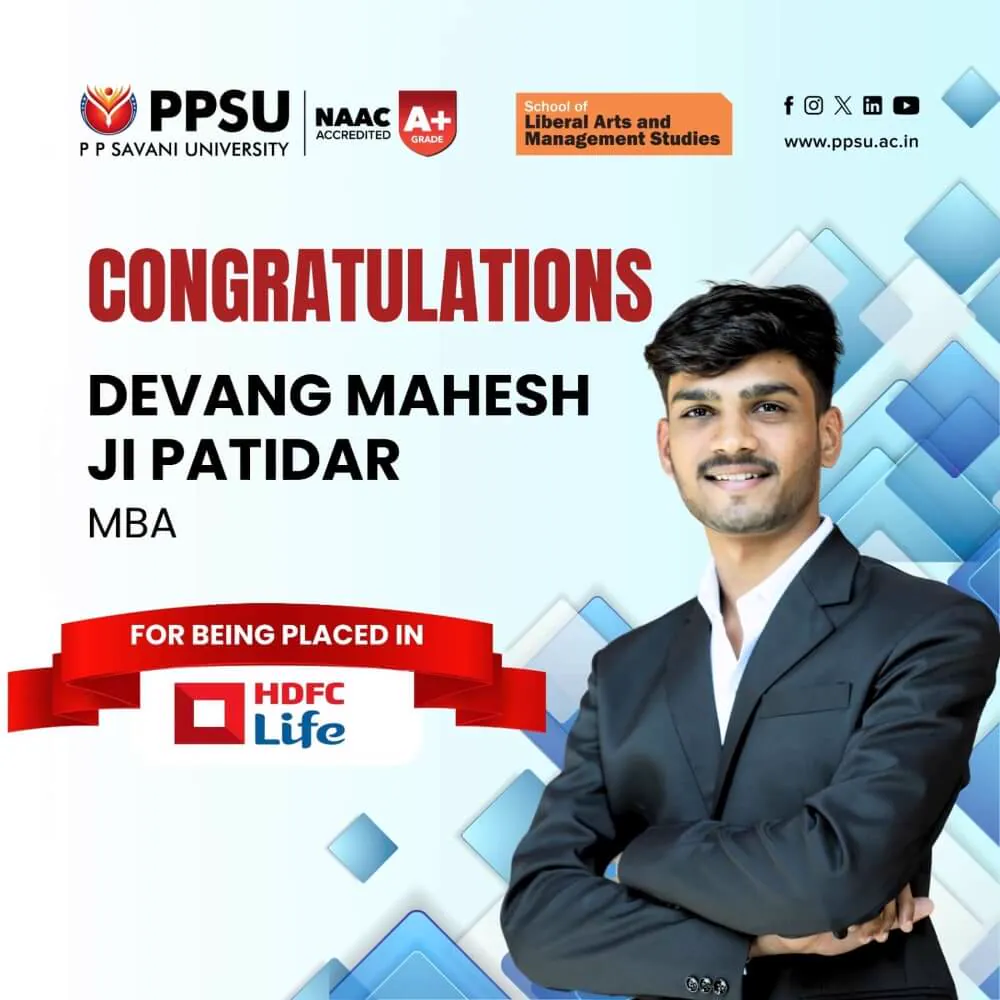PP Savani University placement record 17