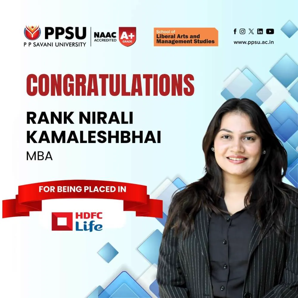 PP Savani University placement record 18