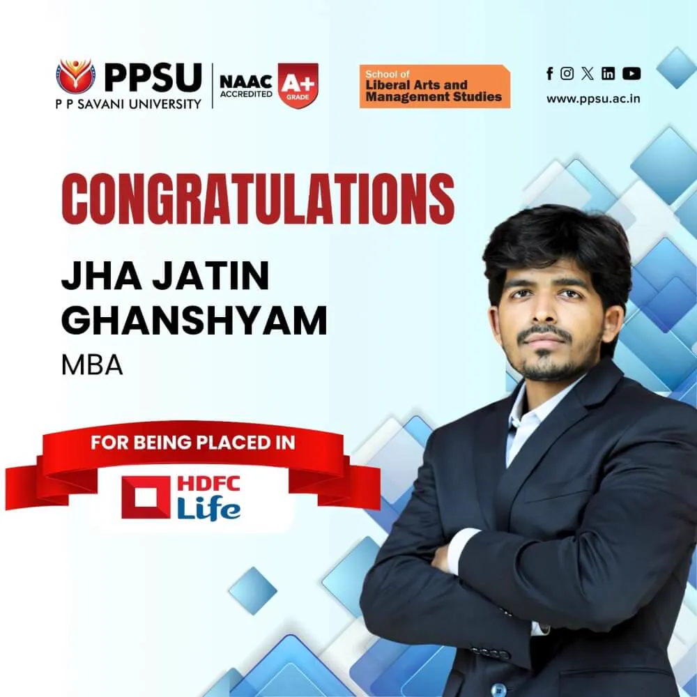 PP Savani University placement record 21