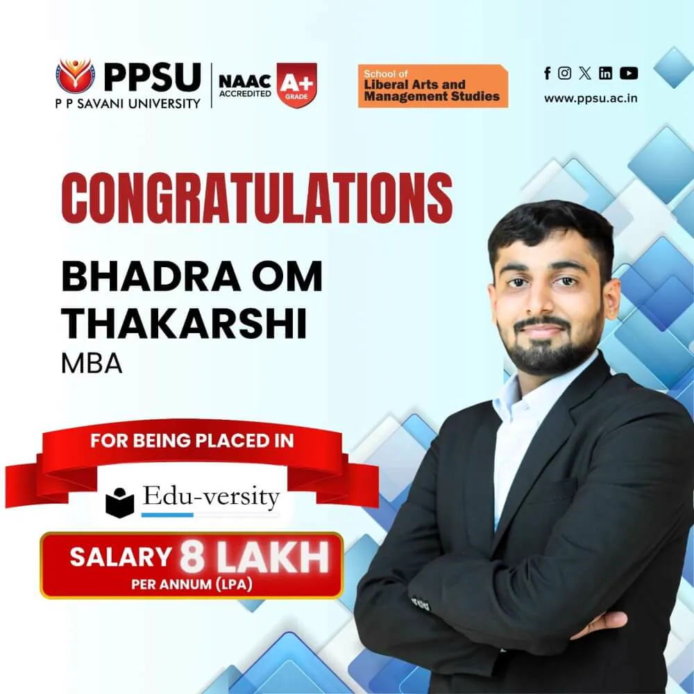 PP Savani University placement record 31