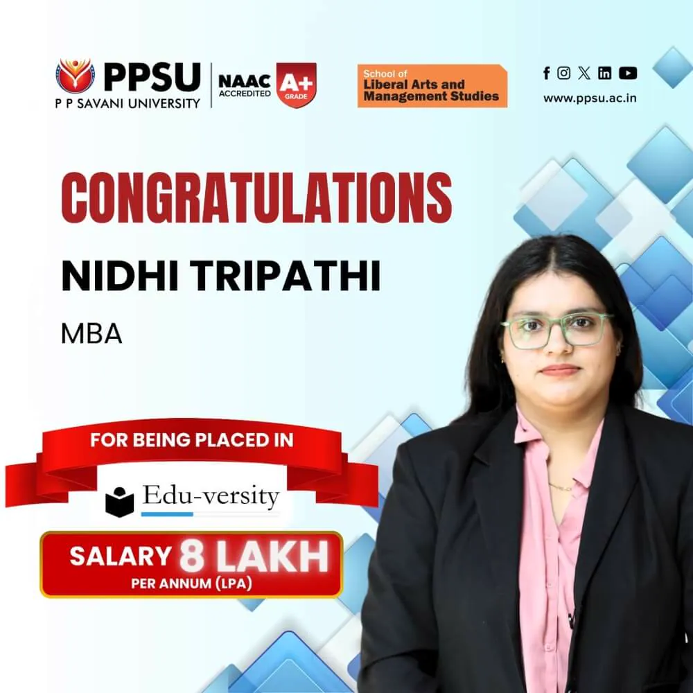 PP Savani University placement record 33