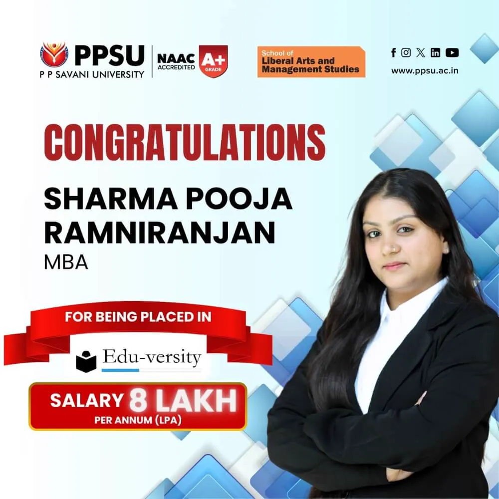 PP Savani University placement record 34