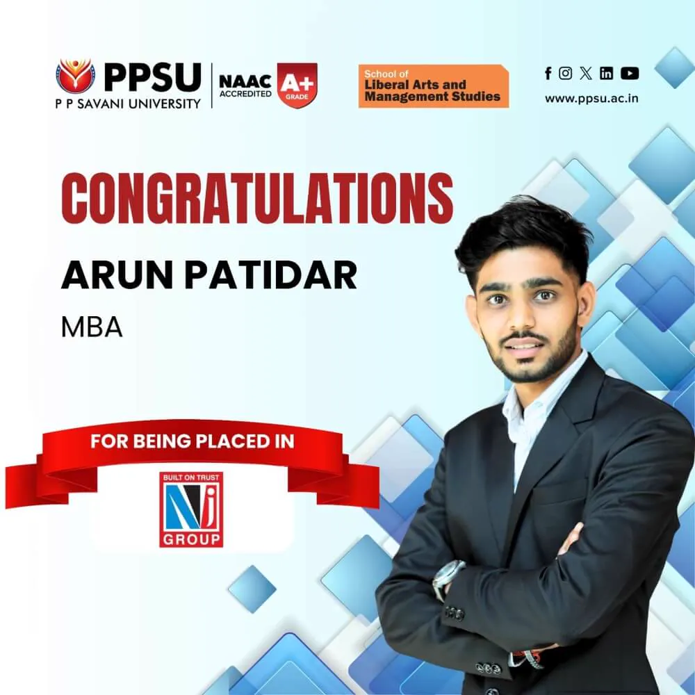 PP Savani University placement record 6