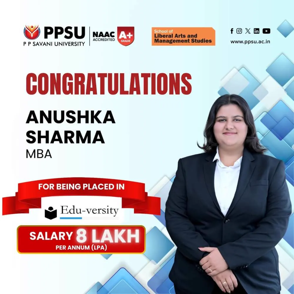 PP Savani University placement record 9