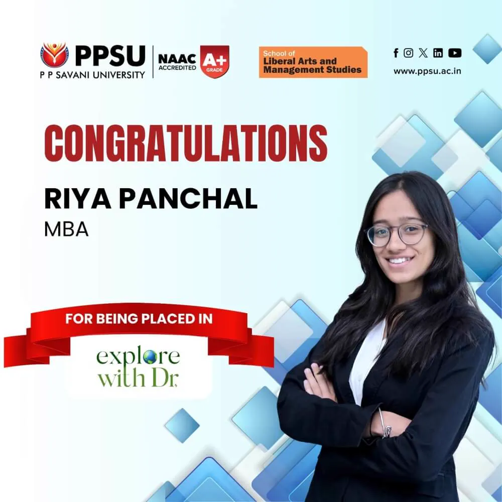 PP Savani University placement record 11