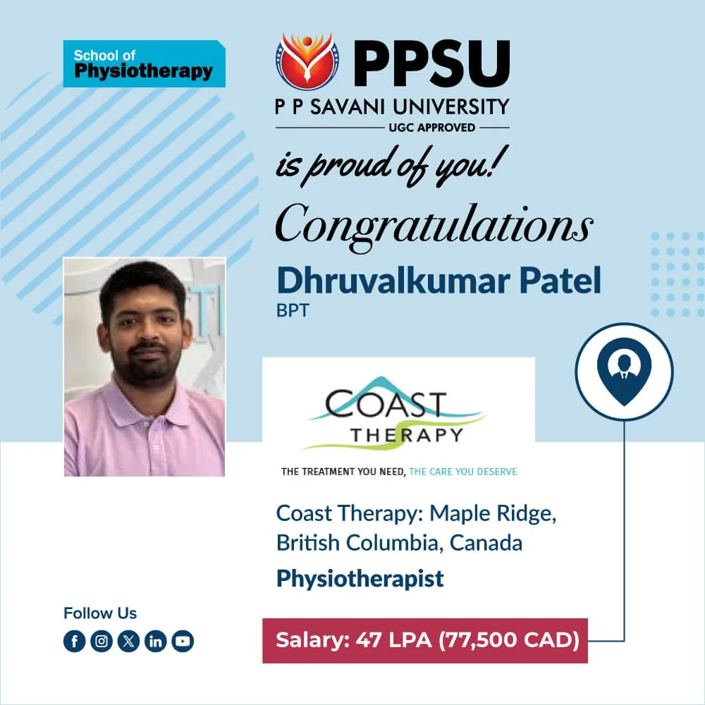 PP Savani University placement record 1