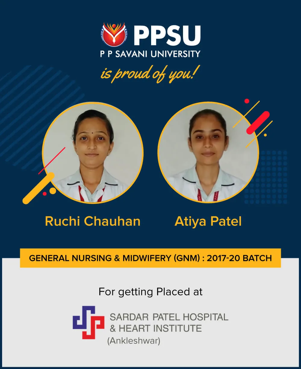 PP Savani University placement record 107