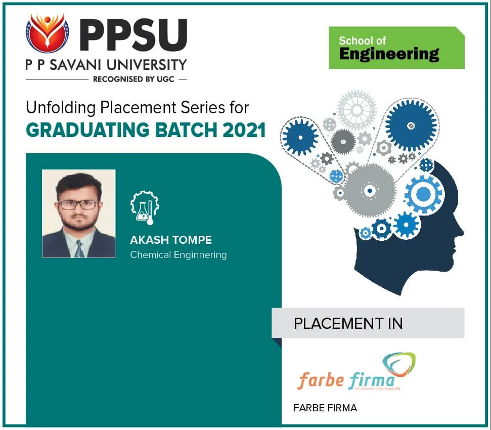 PP Savani University placement record 89