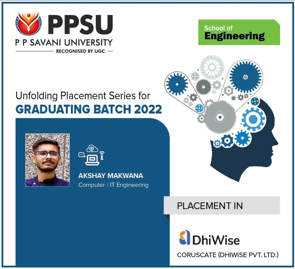 PP Savani University placement record 82
