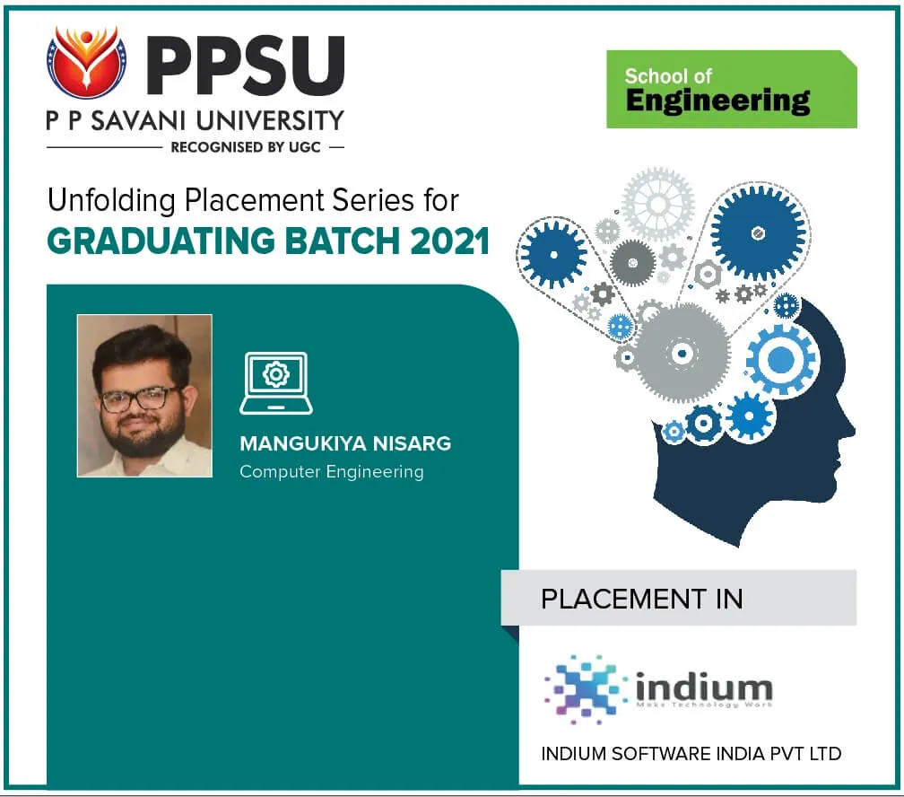 PP Savani University placement record 90