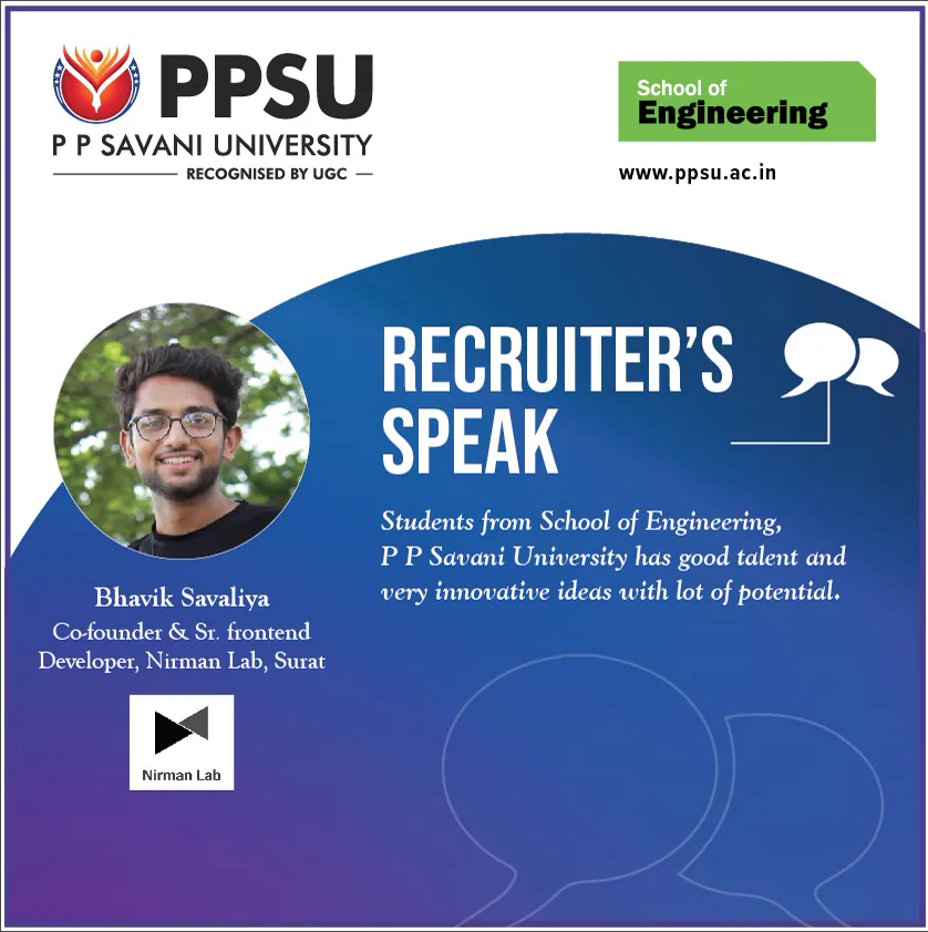 Recruiter's Speak - Bhavik Savaliya, Co-founder and Sr. frontend Developer, Nirman Lab, Surat