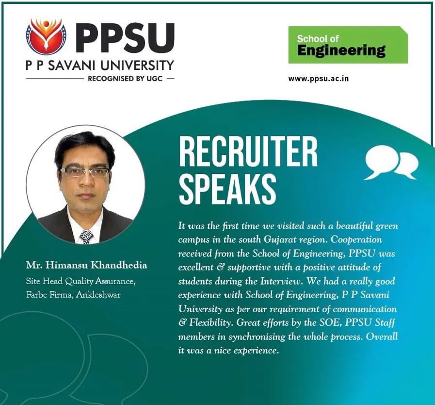 Recruiter Speaks - Mr. Himansu Khandhedia, Site Head Quality Assurance, Farbe Firma, Ankleshwar