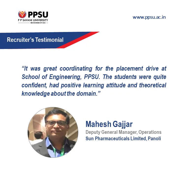 Recruiter's Testimonial - Mahesh Gajjar, Deputy General Manager, Operations, Sun Pharmaceuticals Limited, Panoli